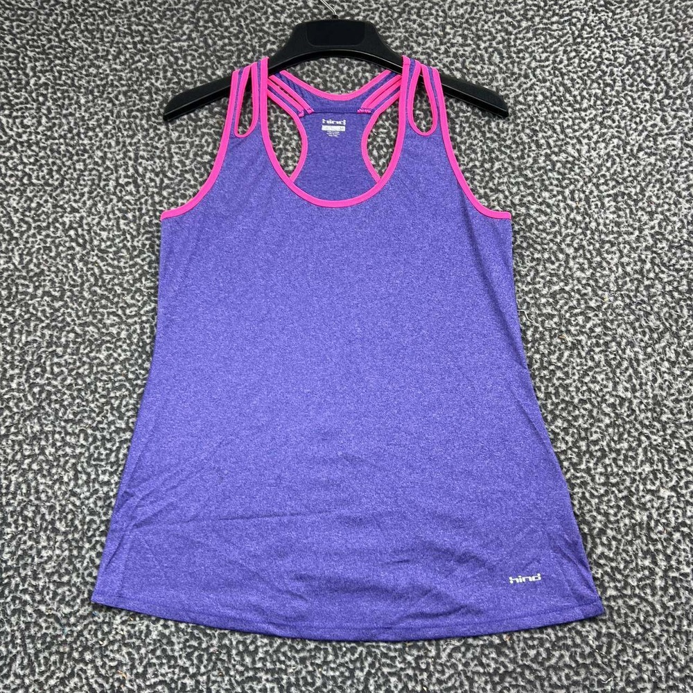 Hind Shirt Women Medium Purple Pink Strappy Racerback Performance Running M